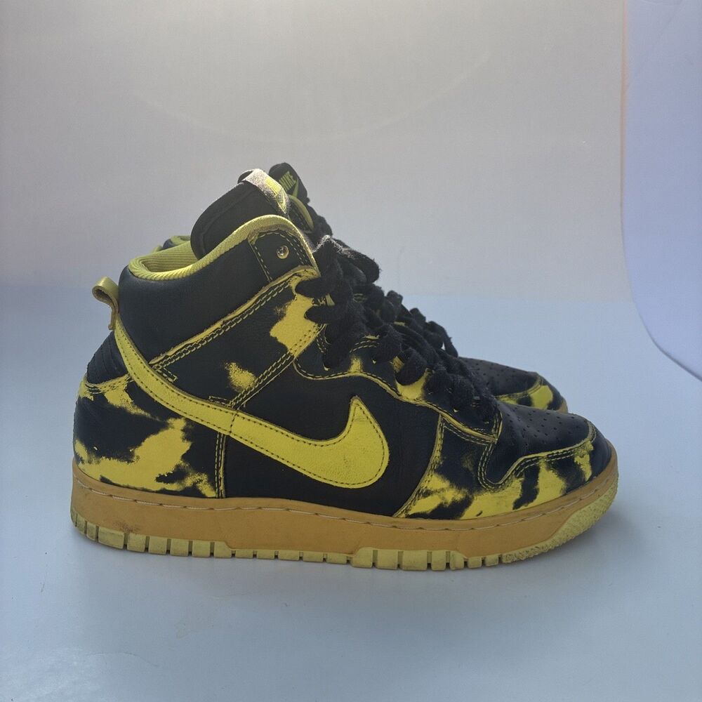 NIKE DUNK HIGH 1985 SP "ACID WASH"‎ BLACK-YELLOW STRIKE SZ 7.5 [DD9404-001]